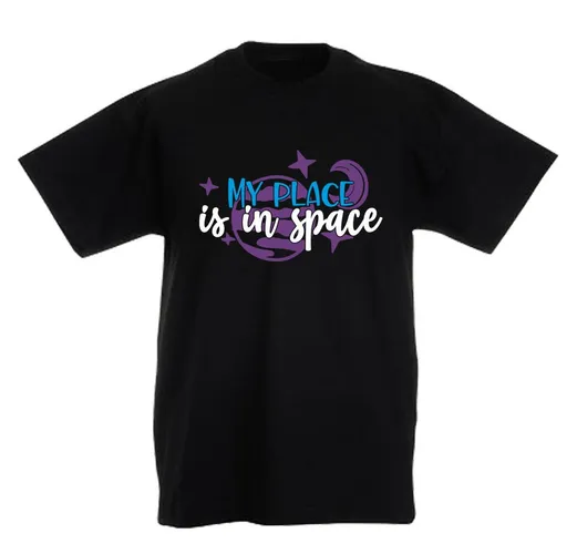 G-graphics T-Shirt My Place is in space Kinder T-Shirt, mit Spruch / Sprüche / Print / Aufdruck