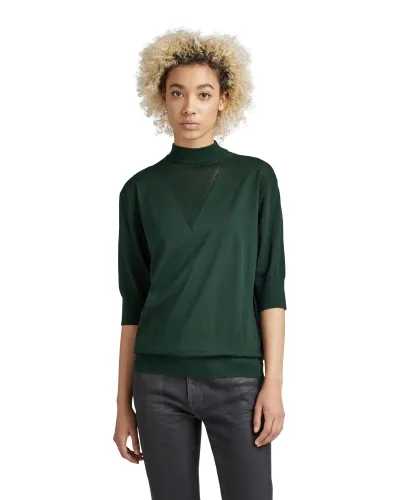 G-STAR RAW Damen Core Mock Neck Knitted Pullover