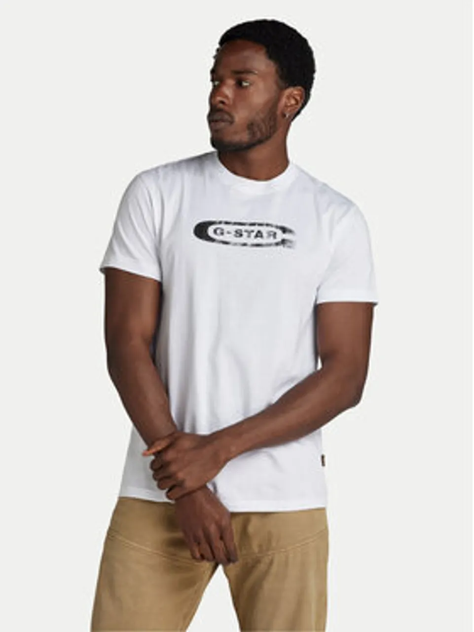 G-Star Raw T-Shirt Distressed D24365-336 Weiß Regular Fit