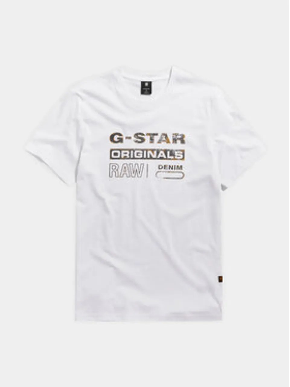 G-Star Raw T-Shirt Distressed D24420-336 Weiß Slim Fit