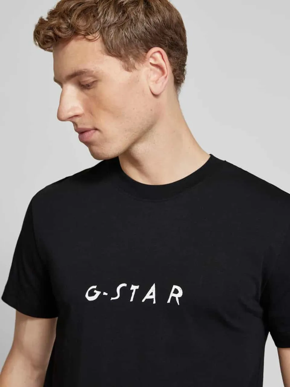 G-Star Raw T-Shirt mit Label-Print in Black