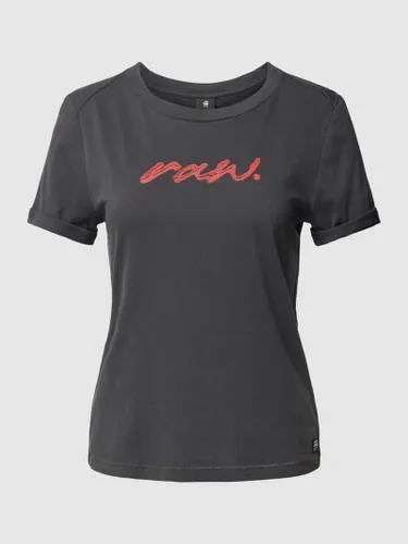G-Star Raw T-Shirt mit Label-Print Modell 'Raw dot' in Anthrazit