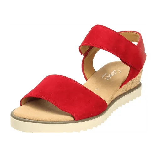 Gabor comfort 82750-48 Rubin (Rot) - elegante Sandale - Damenschuhe Sandalette / Sling, Rot, leder (samtchevreau) für Damen, rot