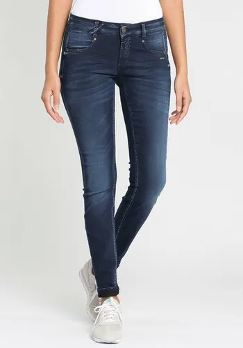 GANG Skinny-fit-Jeans 94NELE mit Rundpasse und seitlichen Dreieckseinsätzen f. e. tolle Silhouette
