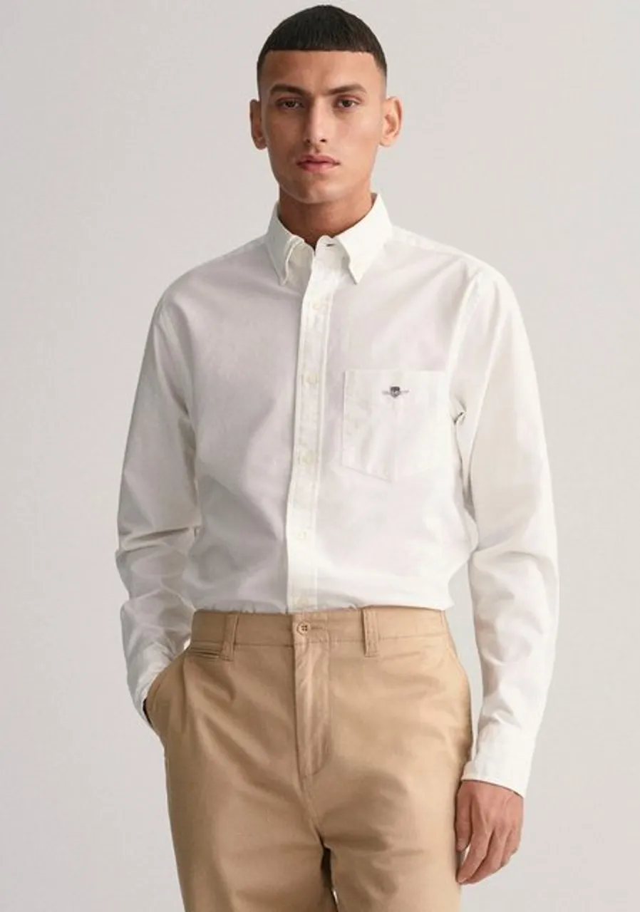 Gant Businesshemd Regular Fit Oxford Hemd strukturiert langlebig dicker Oxford Hemd Regular Fit