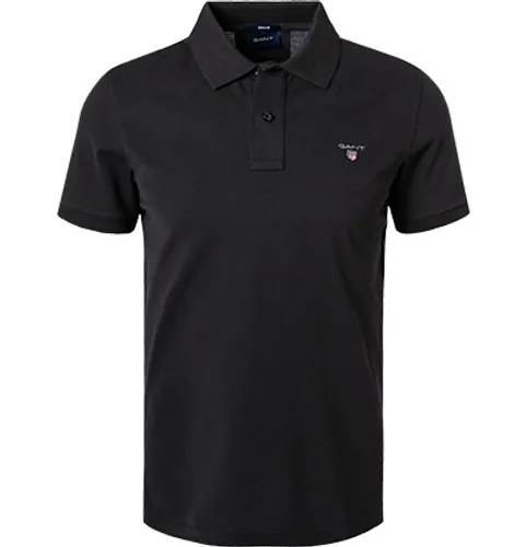 Gant Herren Polo-Shirt schwarz Baumwoll-Piqué