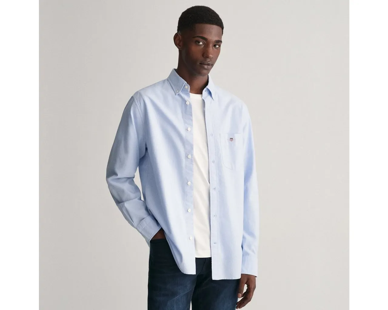 Gant Langarmhemd 3000200 Herren Hemd Oxford Shirt mit Button-Down Kragen aus Baumwolle