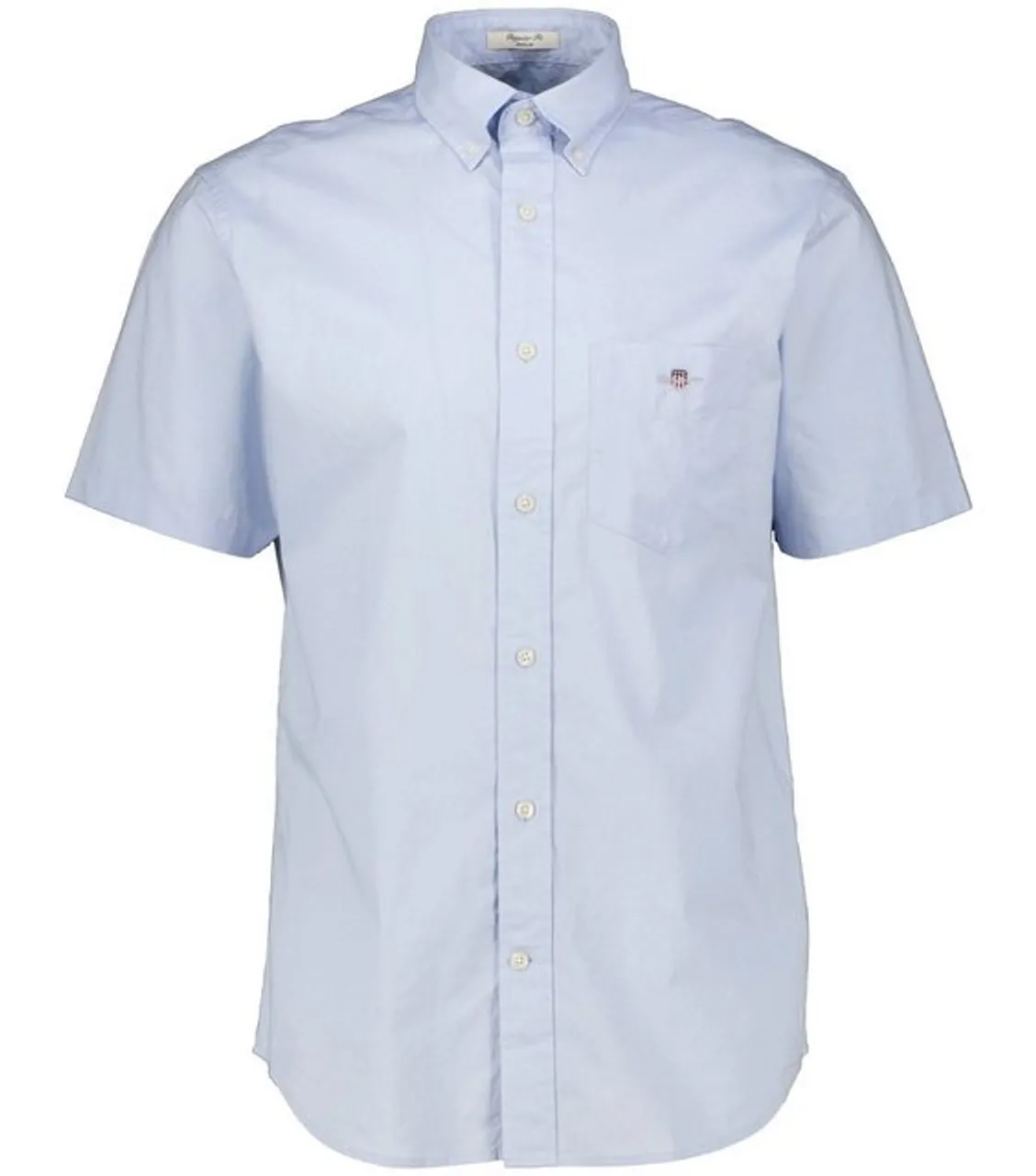 Gant Langarmhemd Herren Kurzarmhemd aus Popeline Regular Fit (1-tlg)