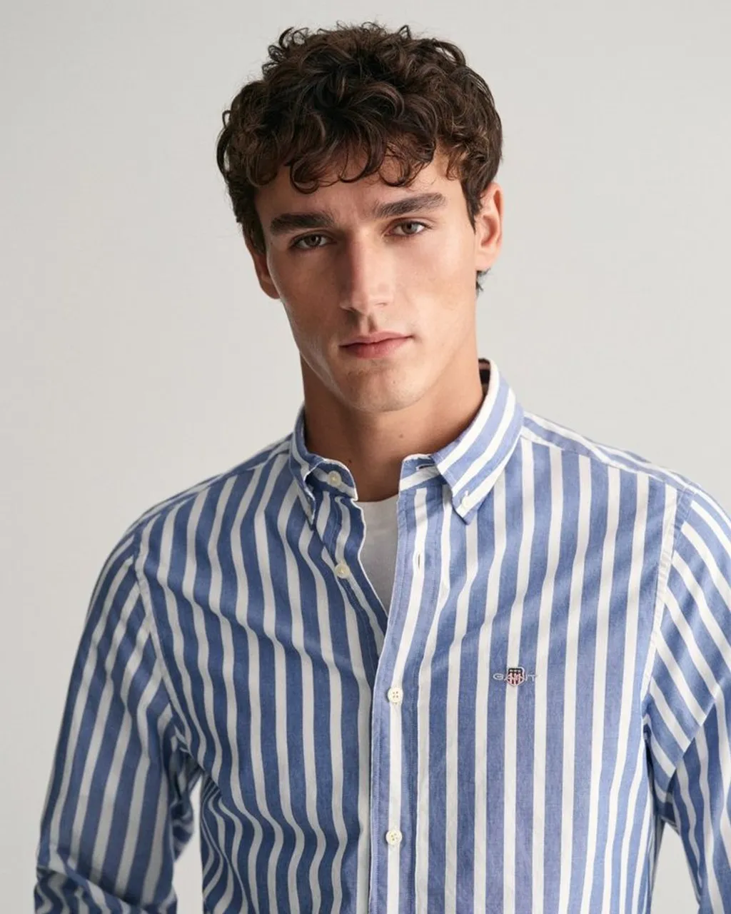 Gant Langarmhemd REG WIDE POPLIN STRIPE SHIRT mit breiten Streifen