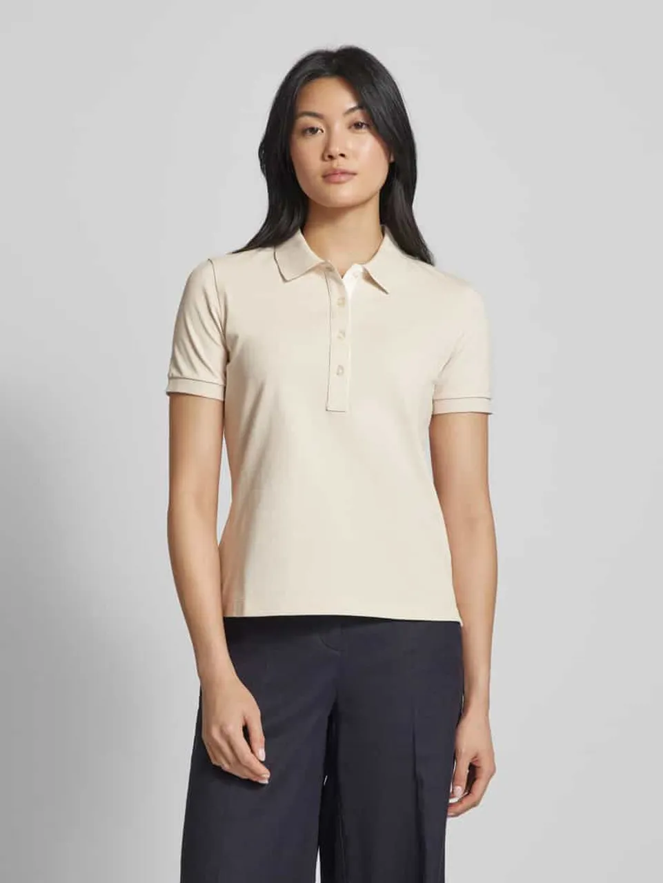 Gant Regular Fit Poloshirt im unifarbenen Design in Beige