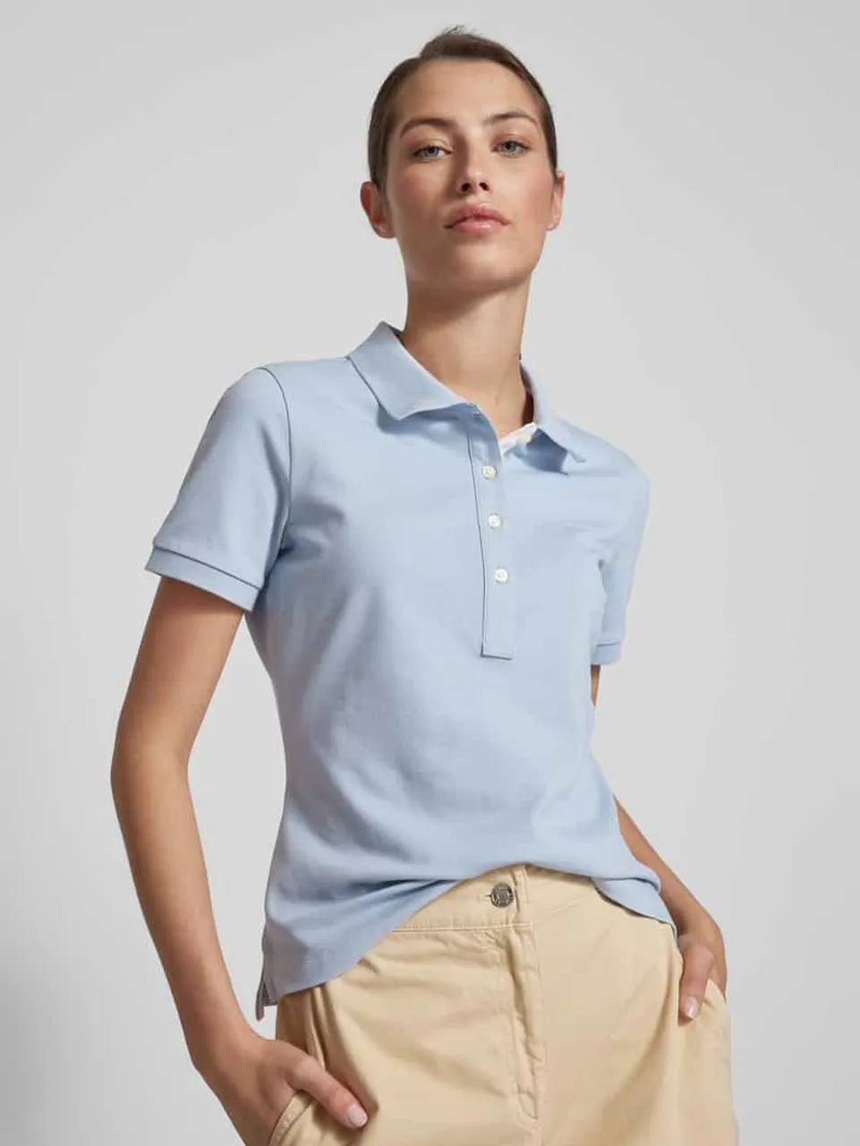 Gant Regular Fit Poloshirt im unifarbenen Design in Hellblau