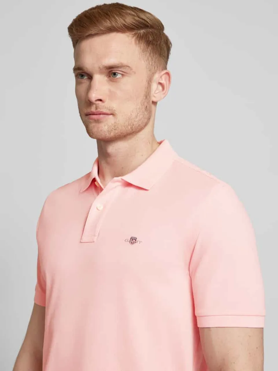 Gant Regular Fit Poloshirt mit Label-Stitching Modell 'SHIELD' in Pink