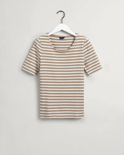 Gant T-Shirt Geripptes Streifen-T-Shirt mit halblangem Arm