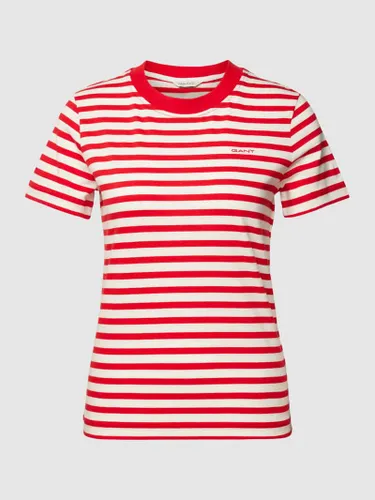 Gant T-Shirt mit Streifenmuster in Rot