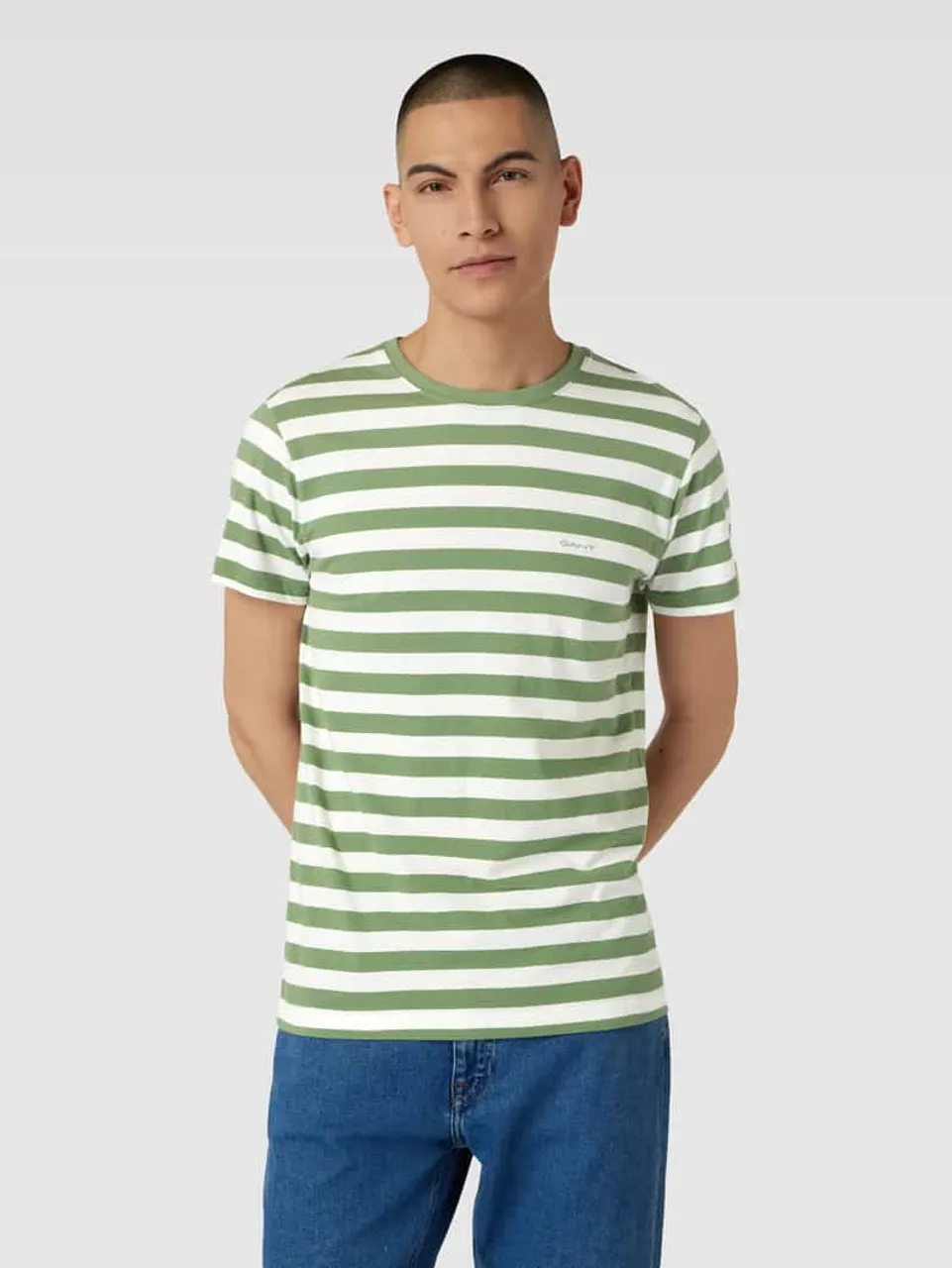 Gant T-Shirt mit Streifenmuster in Schilf