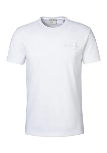 Gant T-Shirt Slim Fit Tonal Shield Pique Shirt mit Ton in Ton Logo