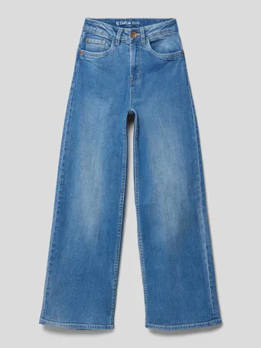 Garcia Wide Leg Jeans mit französischen Eingrifftaschen Modell 'Annema' in Blau