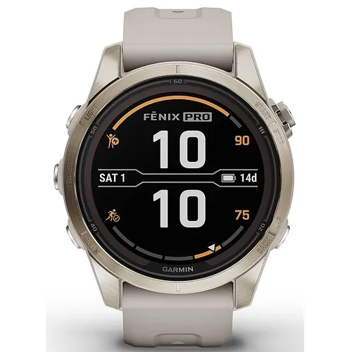 Garmin fenix 7S Pro Sapphire Solar mit Silikonarmband Ref. 010-02776-15 - Multisport GPS Smartwatch