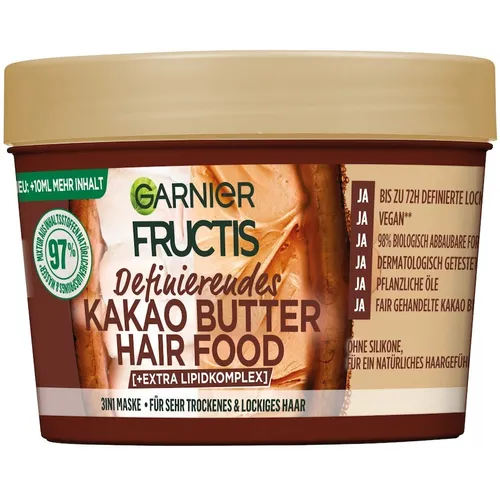 Garnier - Fructis Definierendes Kakao Butter Hair Food – 3in1 Maske Haarkur & -maske 400 ml