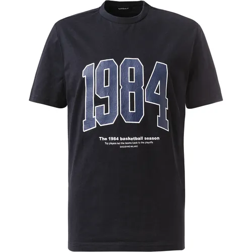 GAS Herren T-Shirt blau Baumwolle