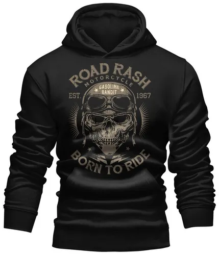 GASOLINE BANDIT® Kapuzensweatshirt Hoodie für Motorradfahrer - Road Rash - Born to Ride