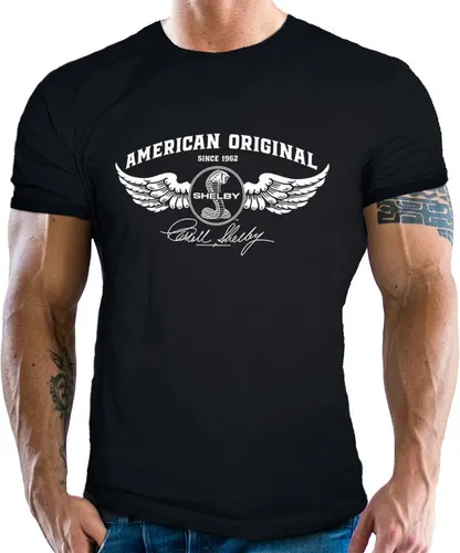 GASOLINE BANDIT® T-Shirt für US Muscle Car Fans - Original Shelby: Cobra Racing Wings