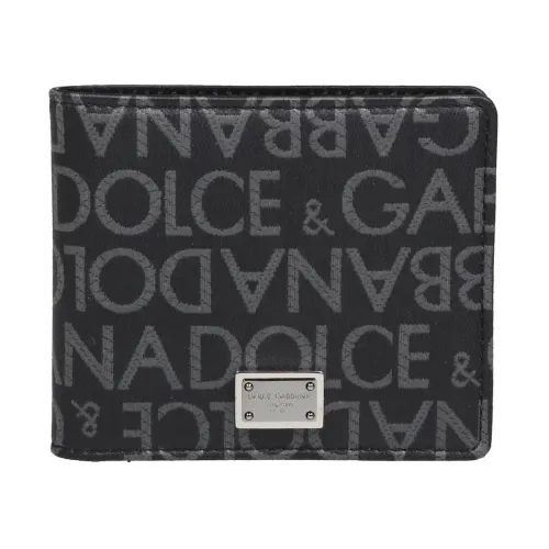 Geldbörse aus Logo Jacquard Stoff Dolce & Gabbana