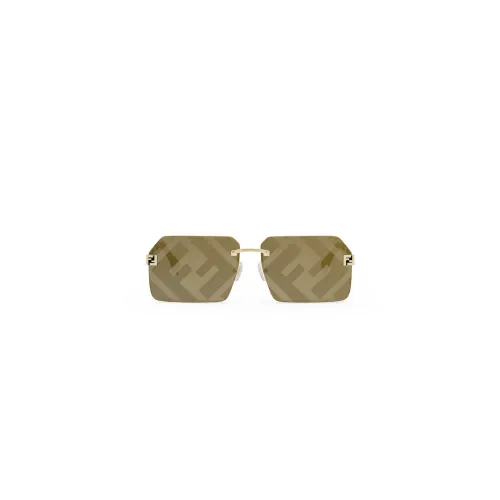 Geometrische Metallsonnenbrille mit Siebdruckgläsern Fendi