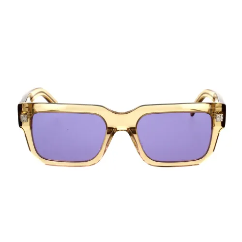Geometrische Sonnenbrille mit transparentem Rahmen und violetten Gläsern Givenchy