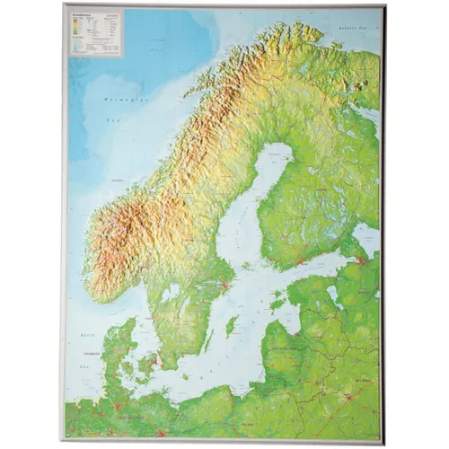 Georelief 3D Reliefkarte Skandinavien
