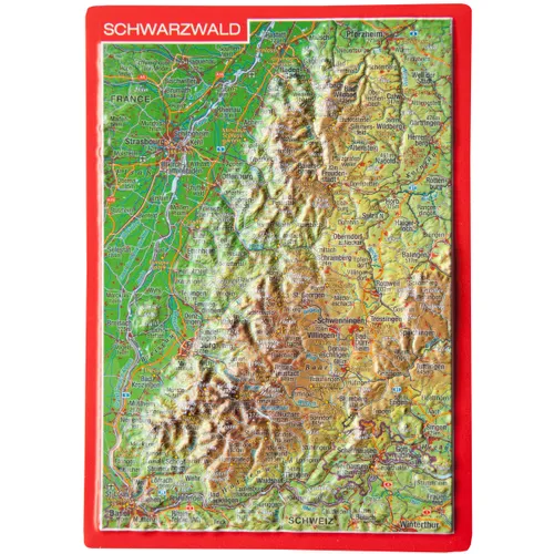 Georelief 3D Reliefpostkarte Schwarzwald