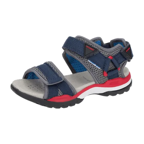 Geox Borealis Outdoor Kinder Sandale grau rot für Kinder, blau