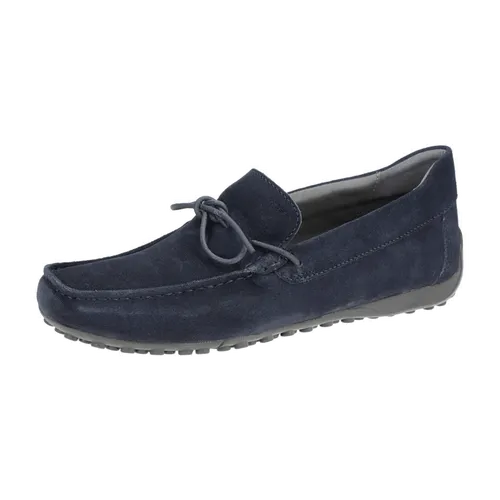 Geox Snake Mokassin Schuhe dunkel-blau Schleife U3507D für Herren, blau