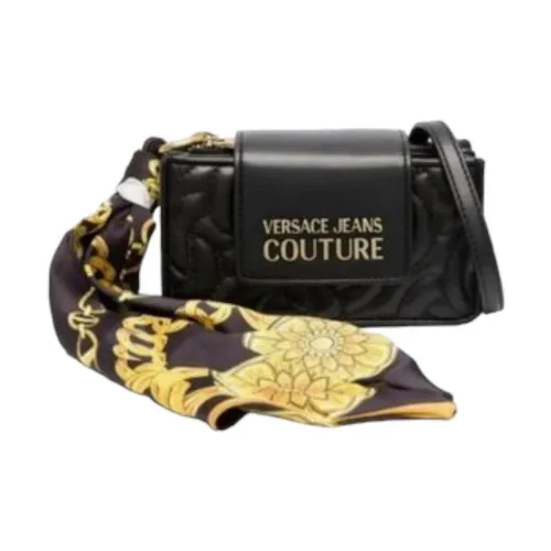 Gesteppte Schultertasche mit Kettenmuster und abnehmbarem Schal Versace Jeans Couture