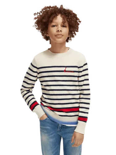 Gestreifter Pullover mit Rundhalsausschnitt - Größe 14 - Multicolor - Junge - Strickware - Scotch & Soda