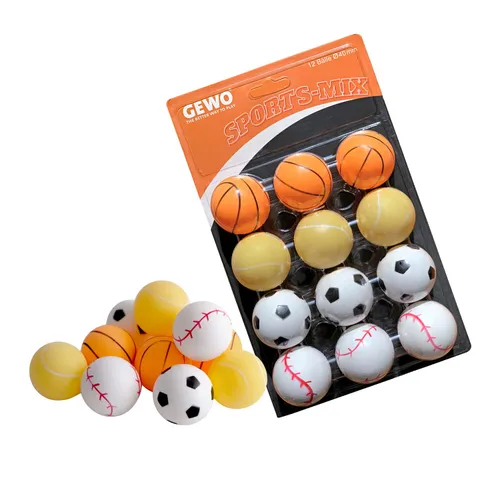 GEWO Sports-Mix Tischtennisbälle - Plastik Tischtennis