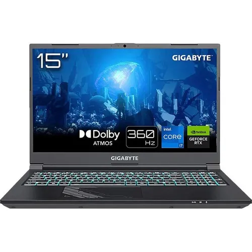 GIGABYTE G5, Gaming Notebook, mit 15,6 Zoll Display, Intel® Core™ i7,i7-13620H Prozessor, 16 GB RAM, 1 TB SSD, NVIDIA GeForce RTX™ 4060, Schwarz, Wind...