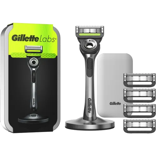 Gillette Labs Razor With Exfoliating Bar & Stand 5 Blades Travel