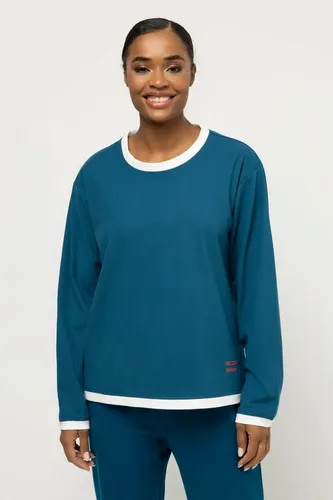 Gina Laura Longshirt T-Shirt Farb-Kontraste Rundhals Langarm
