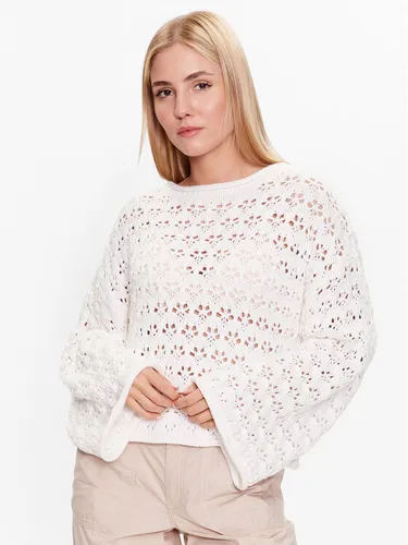 Gina Tricot Pullover Knitted openwork sweater 19466 Weiß Regular Fit