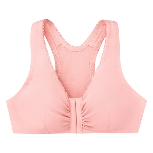 GLAMORISE - Baumwoll-BH mit Vorderverschluss und T-Rücken - Sanftes Pink Unterwäsche Damen