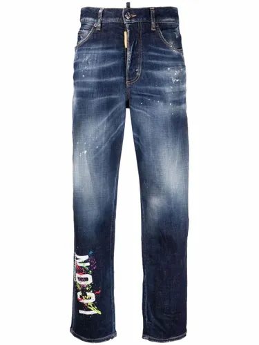 Glatte Jeans mit "Icon"-Print