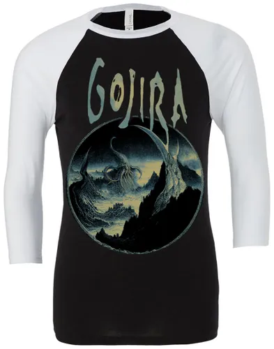 Gojira Sea Creature Raglan Langarmshirt schwarz weiß in L