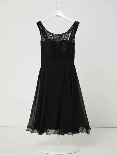 G.O.L. Kleid aus Spitze und Chiffon mit Glitter-Effekt in Black