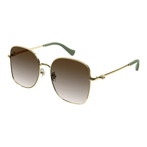 Gold/Braun getönte Sonnenbrille Gucci
