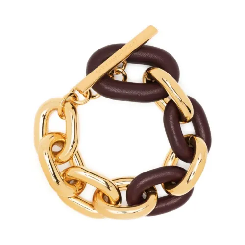 Gold/Burgundi XL Lonk Armband Paco Rabanne