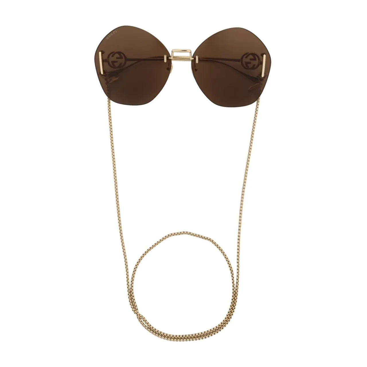 Gold/Violette Sonnenbrille mit Goldkette,GG1203S 003 Sunglasses Gucci