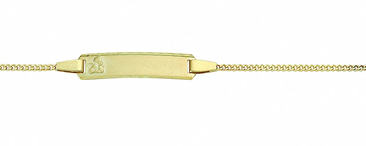 Goldarmband ADELIA´S "333 Gold Flach Panzer Armband 14 cm" Armbänder Gr. 14, Gelbgold 333, goldfarben (gold) Damen Armbänder Gold