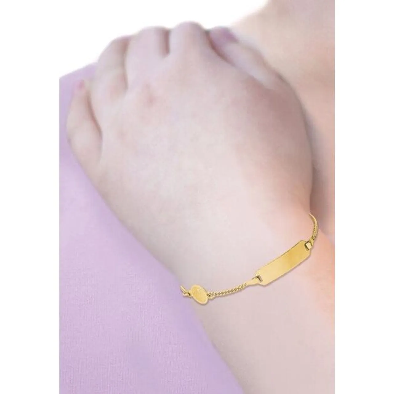 Goldarmband AMOR "Schutzengel, 2014330" Armbänder Gr. Gelbgold 375, gelb (gelbgoldfarben) Mädchen Mädchenschmuck Made in Germany