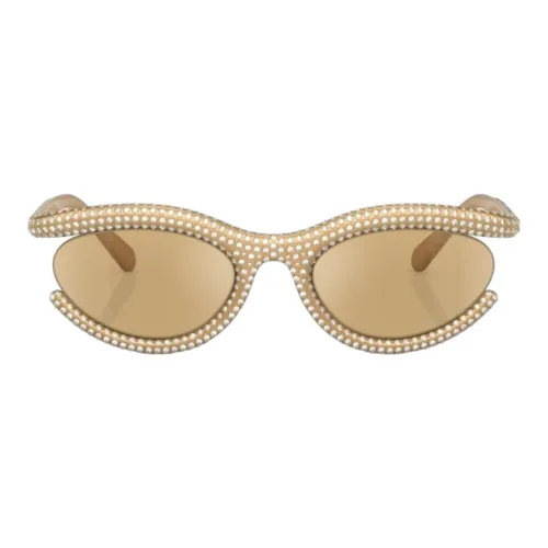 Goldene ovale Sonnenbrille Swarovski